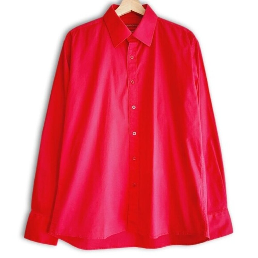 STOCKHOMME / Stretch Comfort Fit Button Down Shirt Pink Men's Sz L Flawed